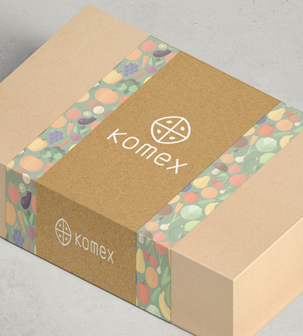 Eco friendly cardboard packaging with warm neutral colours and a gentle pattern, expressing an approachable and health focused brand character