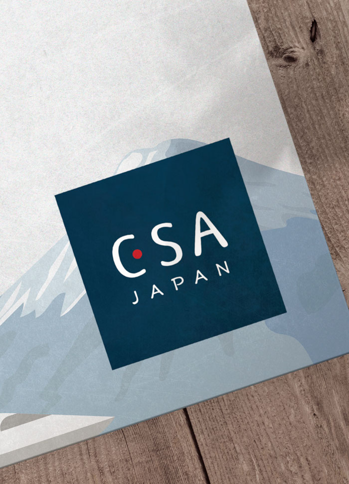 CSA Japan branding example featuring a clean blue logo design crafted by TMCreation