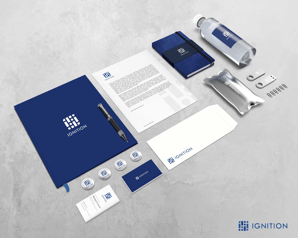 Brand identity and stationery design created by TMCreation for the Ignition project